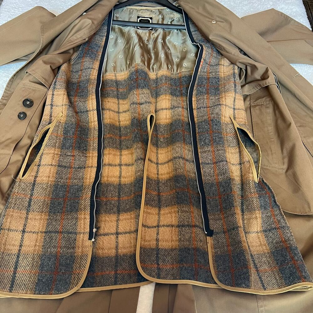 Vintage Christian Dior 80's Era Brown Trench Coat w/Detachable Wool Liner 38R - Picture 5 of 16